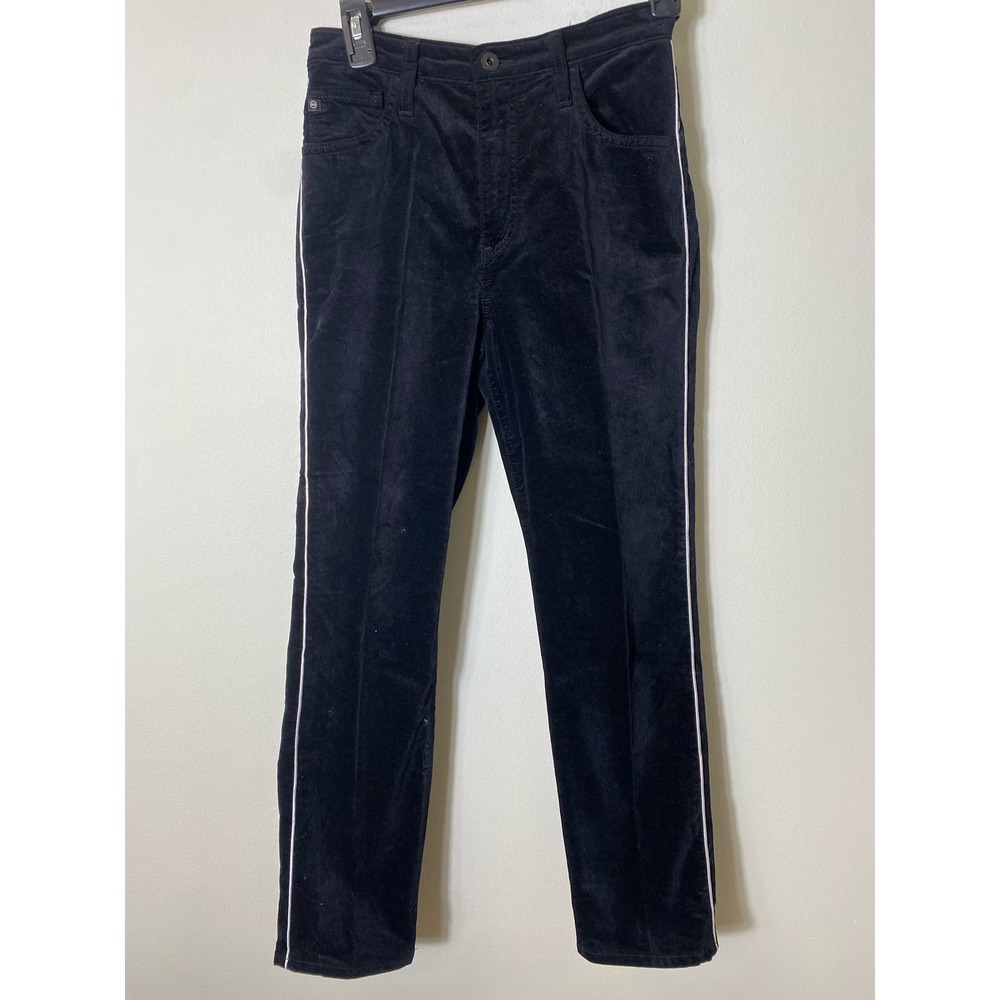 AG Adriano Goldschmied Black Velvet Pants Sz 27R